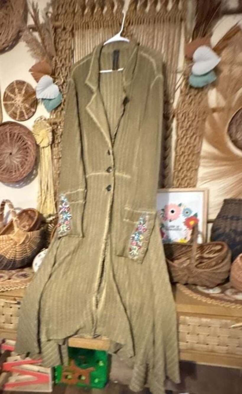 Aratta Silent Journey Heart of Autumn Coat Cardigan Floral Cuffs Size XL